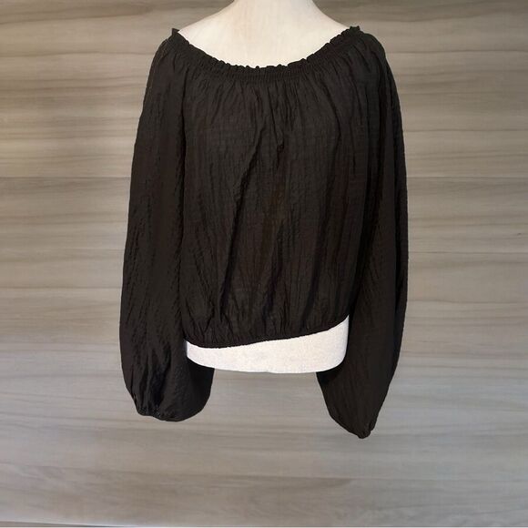 Free‎ People Alicia Top in Black Size Small Oversized Balloon Sleeve - Picture 12 of 16